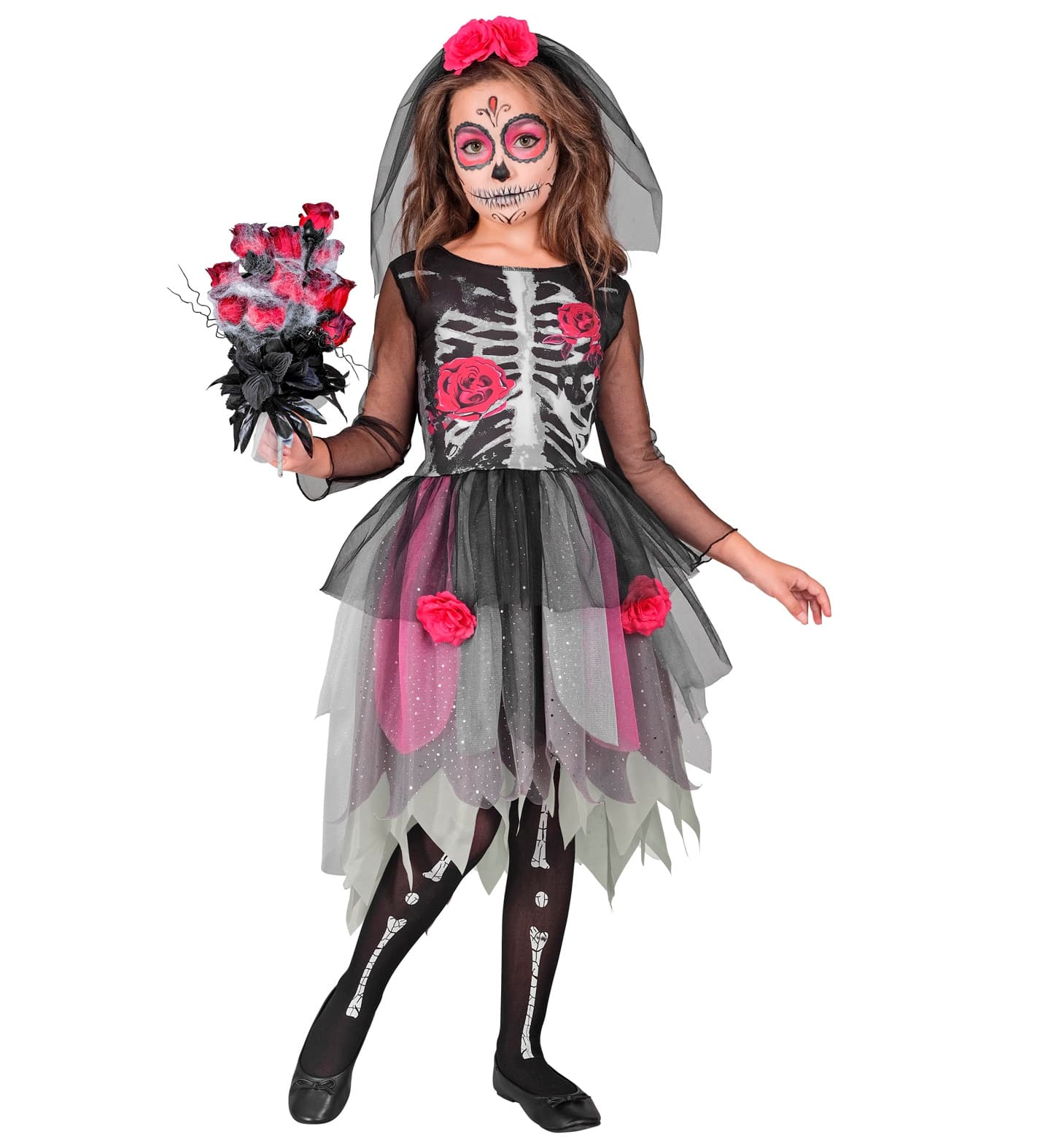 Widmann - Rózsás csontváz jelmez 128-as